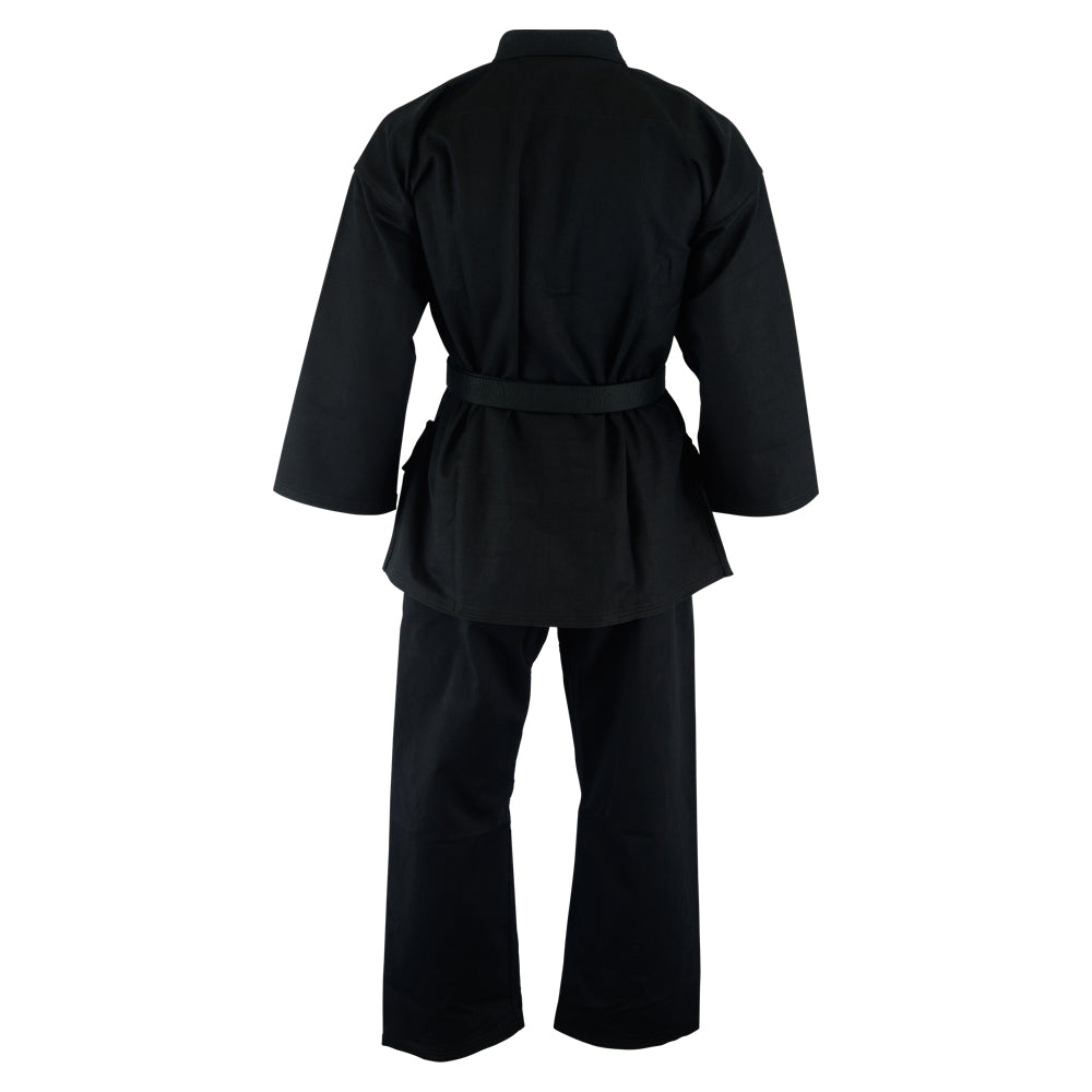 Kids Karate Deluxe Silver Brand Suit - Black 10oz