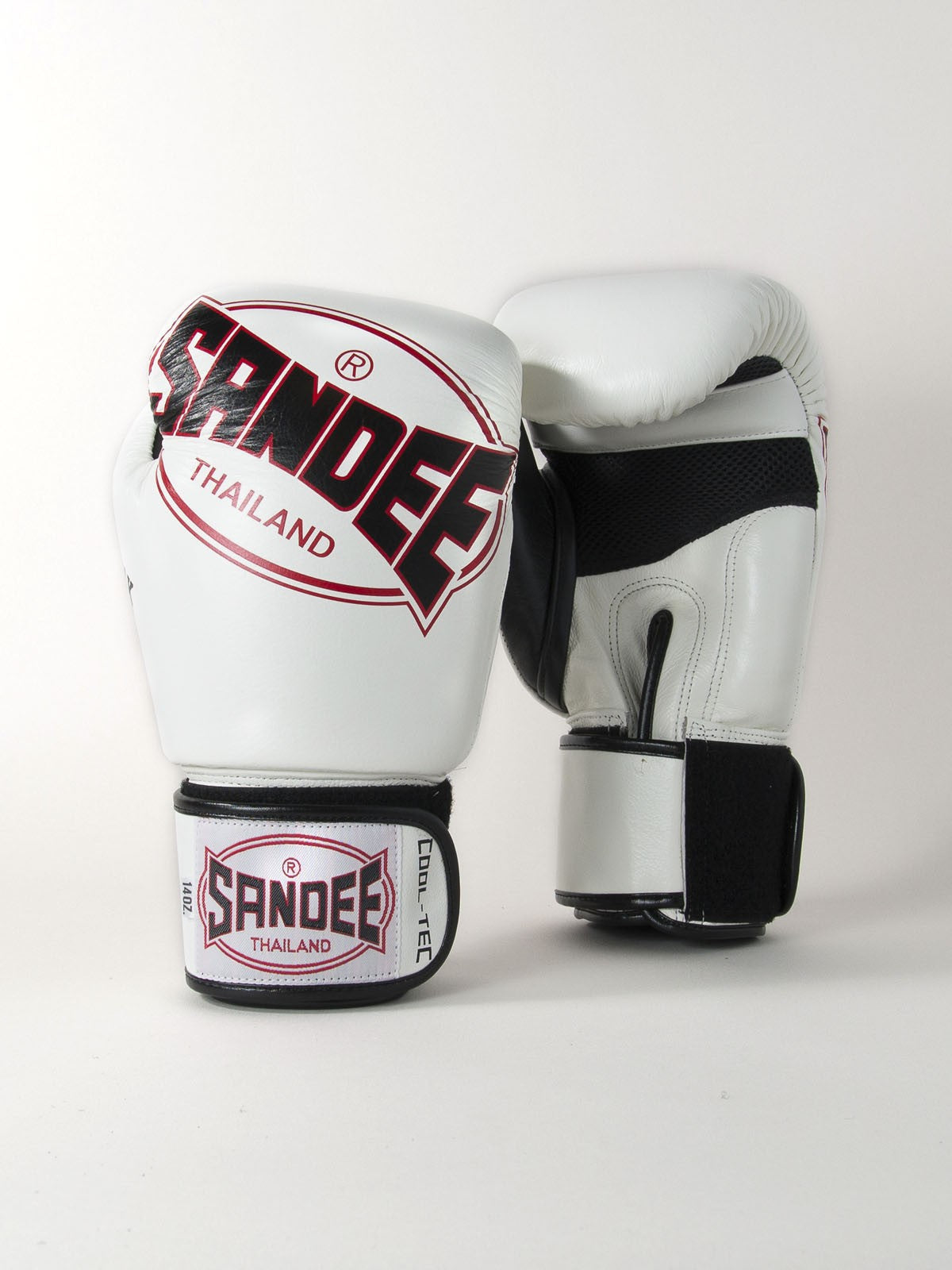 Sandee Leather Cool Tech Muay Thai Boxing Gloves - White