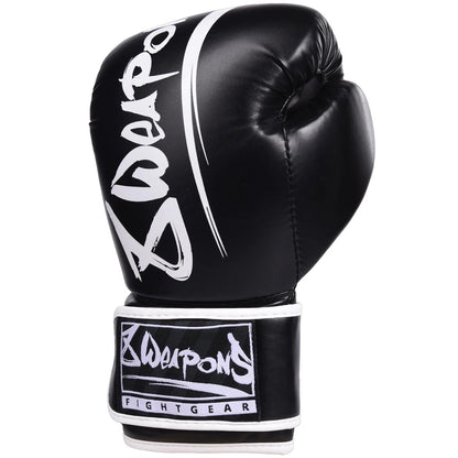8 Weapons Unlimited Muay Thai Boxing Gloves - Black/White