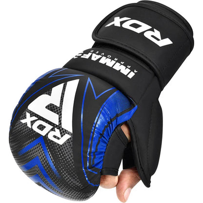 RDX Grappling Gloves Shooter Immaf-1 Blue