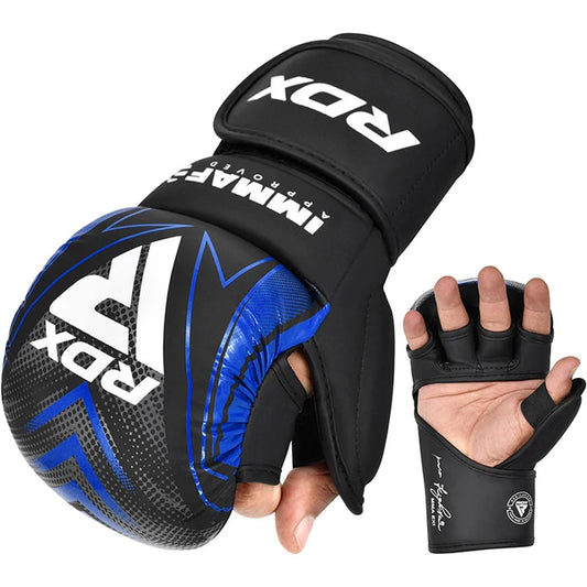 RDX Grappling Gloves Shooter Immaf-1 Blue