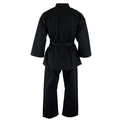 Kids  Karate Deluxe Silver Brand Suit - Black 10oz