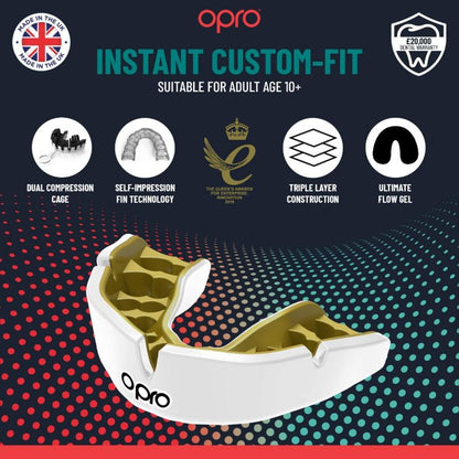 Opro Adults Instant Custom Fit Mouth Guard - Green Eyes