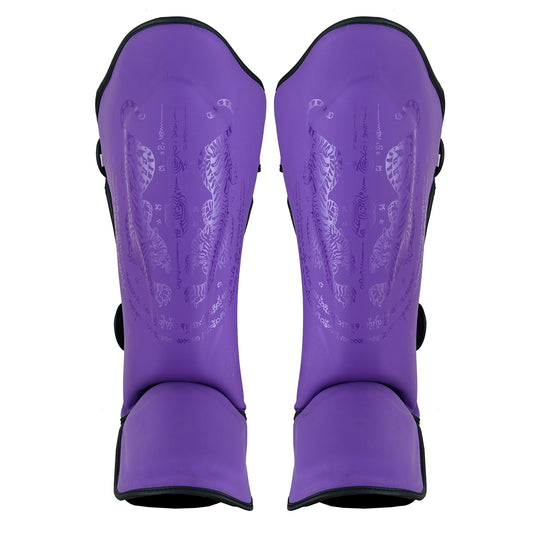 Ladies Muay Thai Twin Tiger Shin Instep Guards - Purple