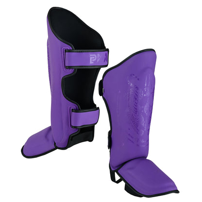 Ladies Muay Thai Twin Tiger Shin Instep Guards - Purple