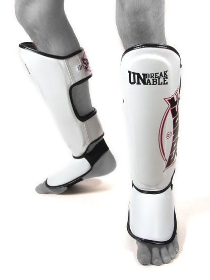 Sandee Cool Tec Leather Shin Guards - White