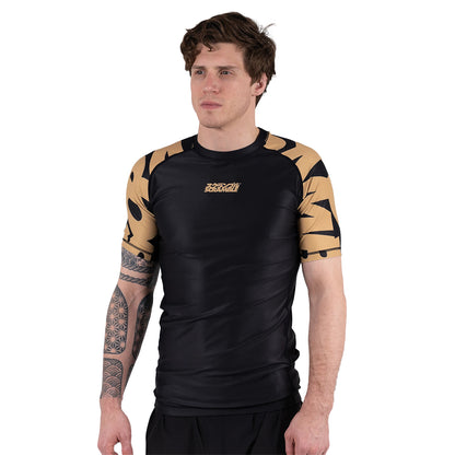 Scramble Baka Short Sleeve Rash Guard - Gold
