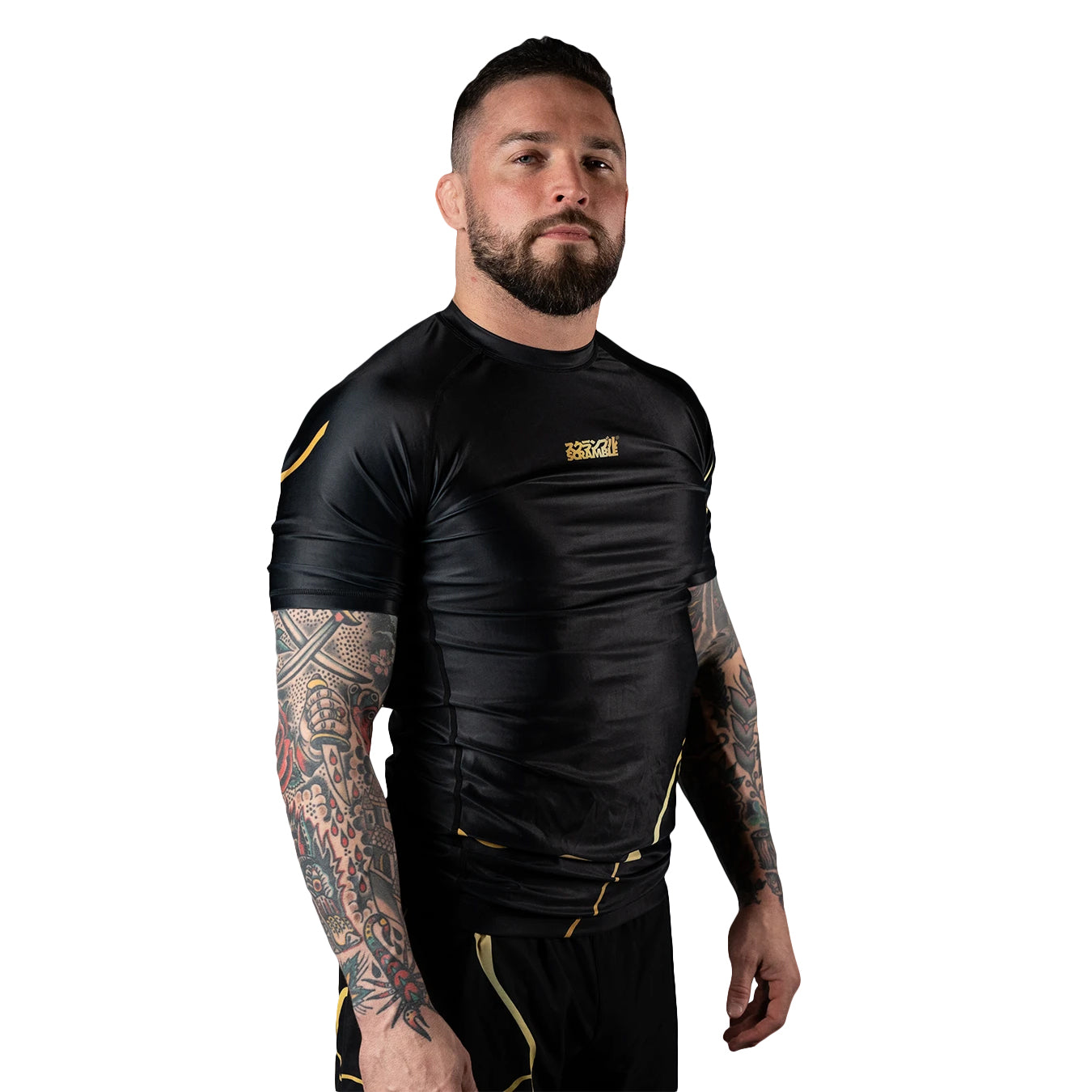 Scramble Kintsugi Short Sleeve Rash Guard - Black