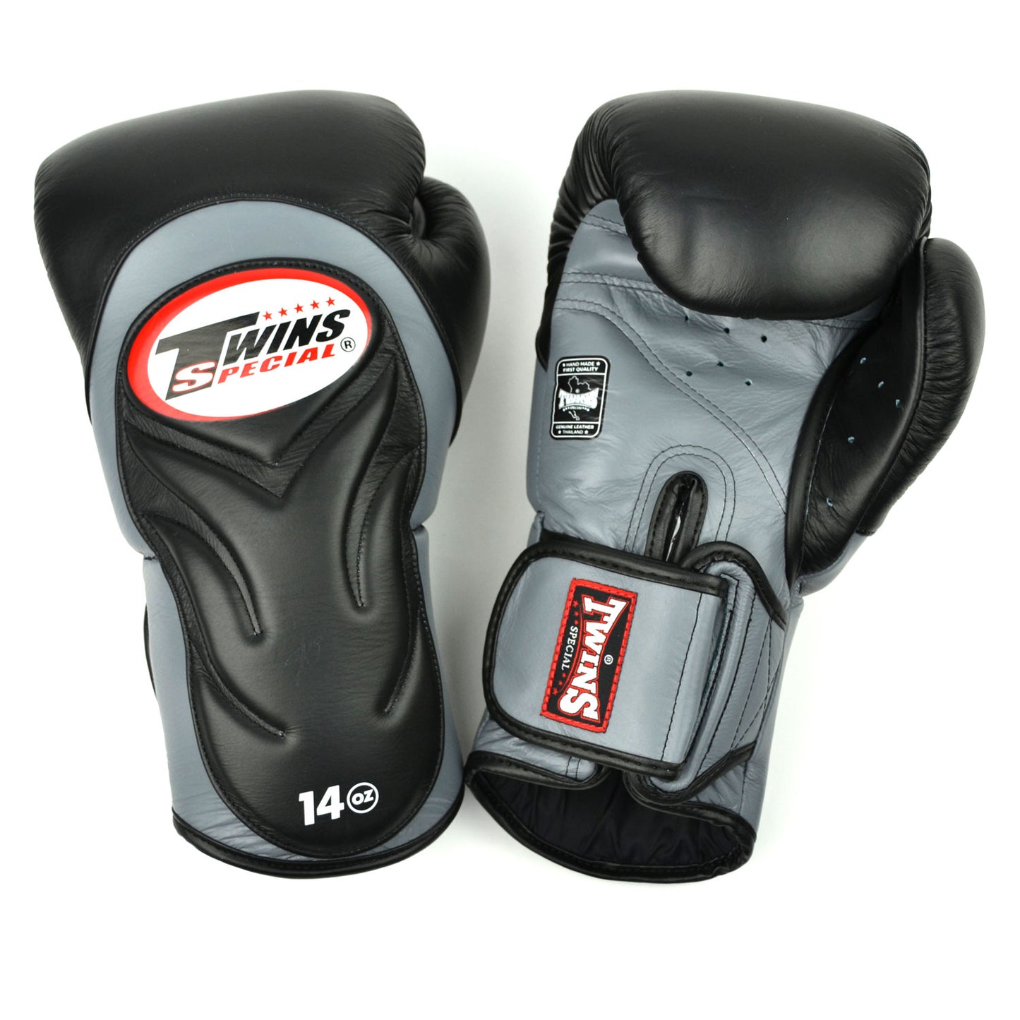 Twins Long-Cuff Boxing Gloves Gloves Black-Grey  ( BGVL6 )