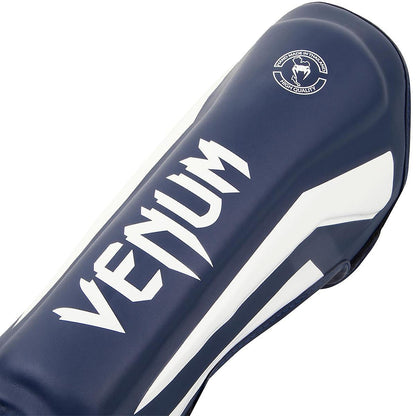 Venum Muay Thai Stand Up Elite Shin Guards - Navy Blue/White