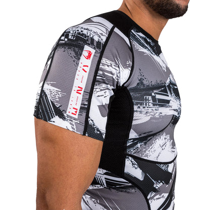 Venum Electron 3.0 MMA Short Sleeve Rashguard - Camo Grey