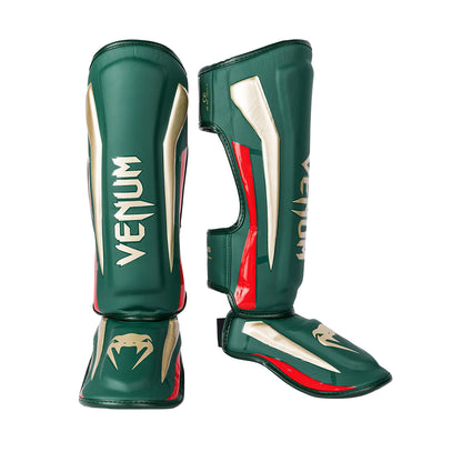 Venum Muay Thai Stand Up Elite Shin Guards - Green
