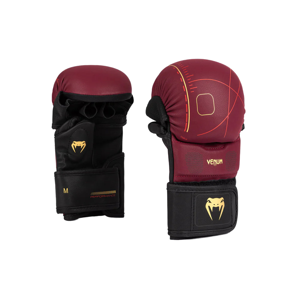 Venum Tactical XT Sparring Gloves - Burgundy/Gold/Black