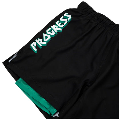 Progress Jiu Jitsu Bengal Hybrid No Gi Shorts - Black/Green