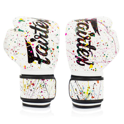 Fairtex BGV14PT Painter Microfibre Boxing Gloves - White