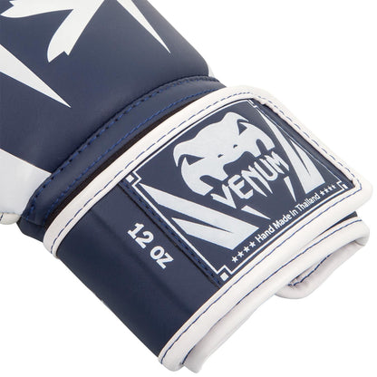 Venum Elite Boxing Gloves - Navy Blue/White