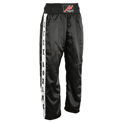 Full Contact Trousers - Black/ White Kickboxing Patches