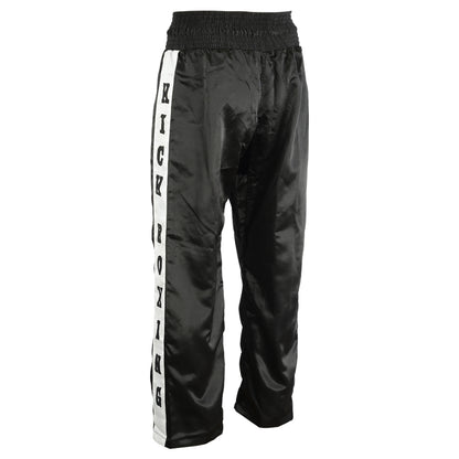 Full Contact Trousers - Black/ White Kickboxing Patches