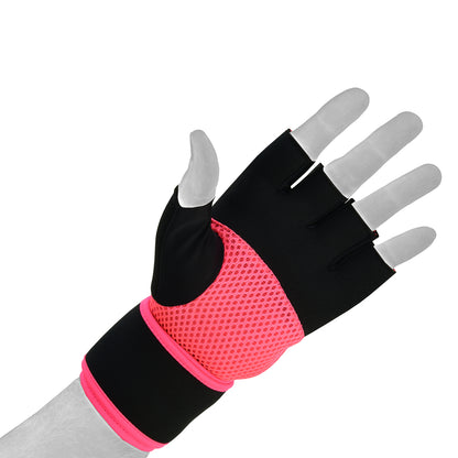 Playwell Elite Ladies Pro Gel Hand Wrap Gloves - Black/Pink