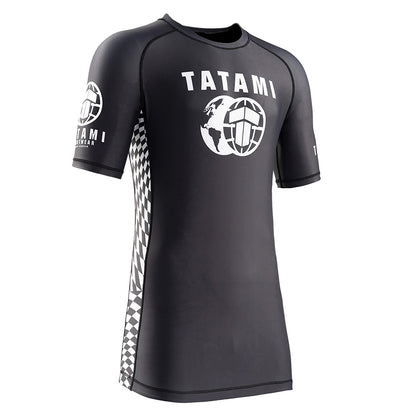 Tatami Mens Black Raid Short Sleeve Rash Guard