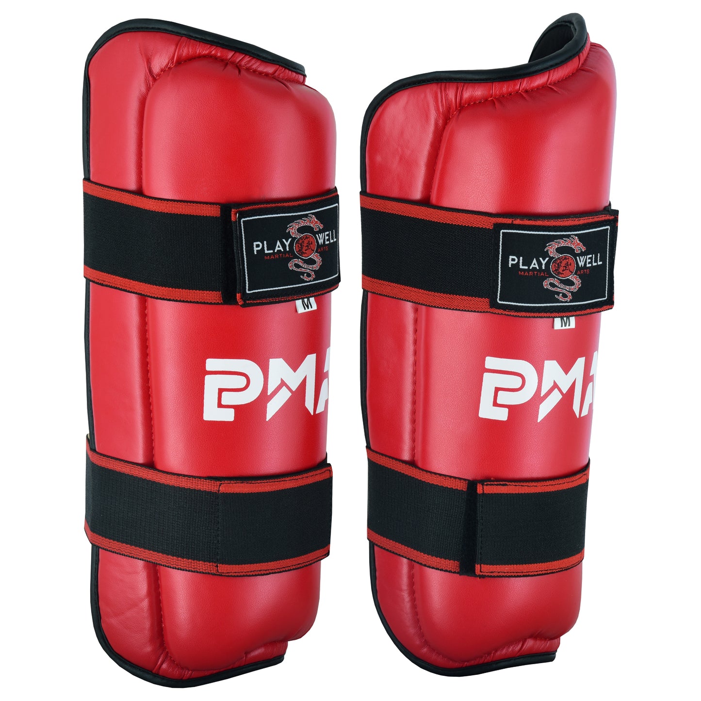 Semi Contact Elite Kickboxing Shin Guards  - Red