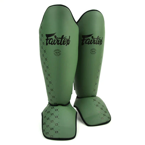 Fairtex SP5 Competition Shin Guards – Olive Green | Muay Thai & Kickboxing