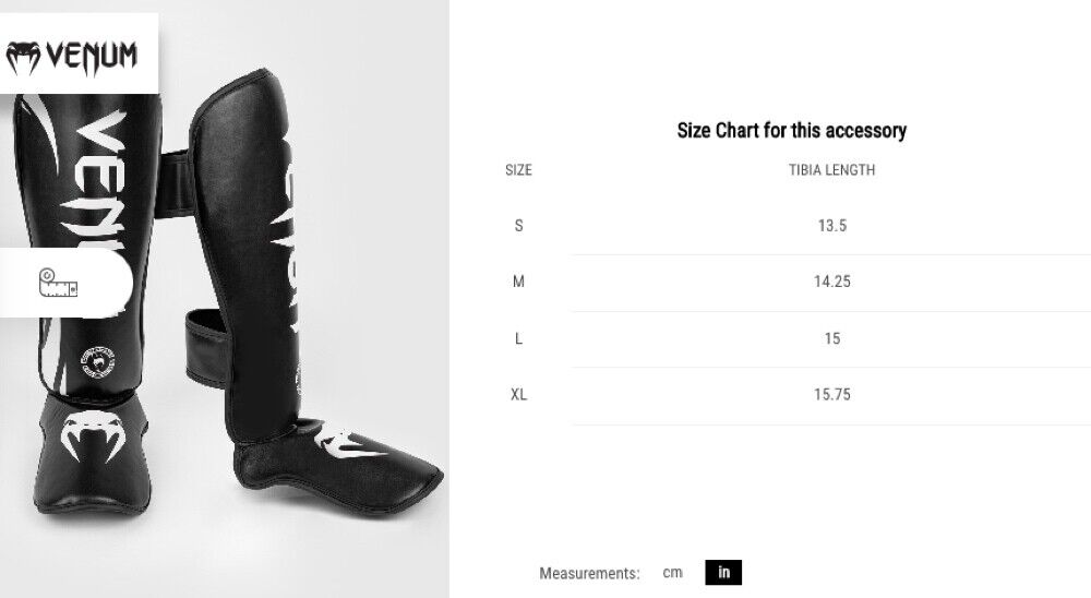 Venum Muay Thai Stand Up Elite Shin Guards - Black/White